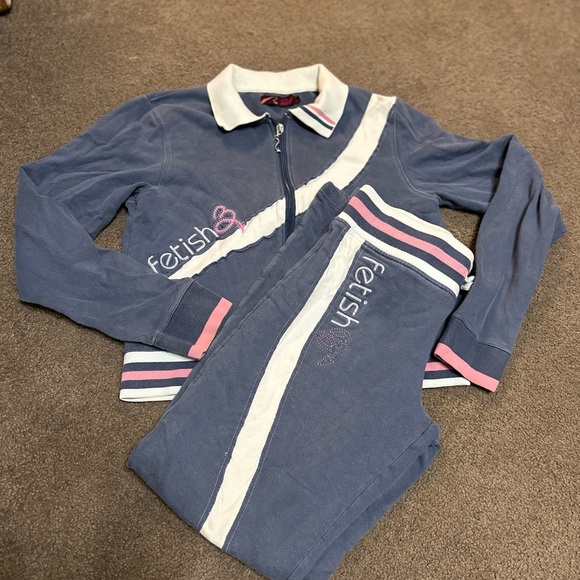 Women's Blue and White Track Suit - Picture 1 of 7